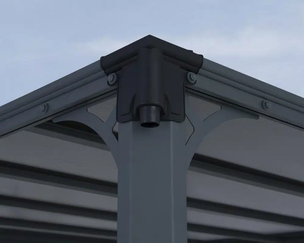 Palram Garden Gazebos Milano Grey Bronze Gutters