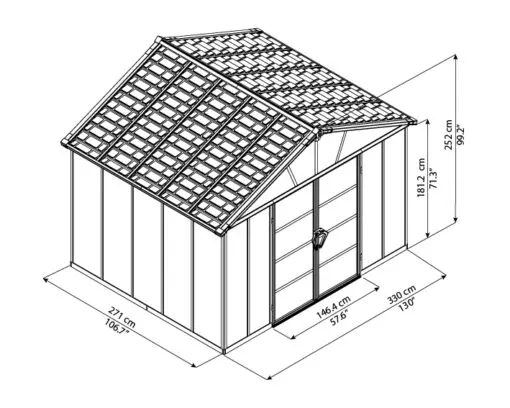 Yukon Storage Shed dimension 11x9