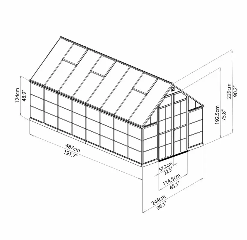 balance green greenhouse 8x16