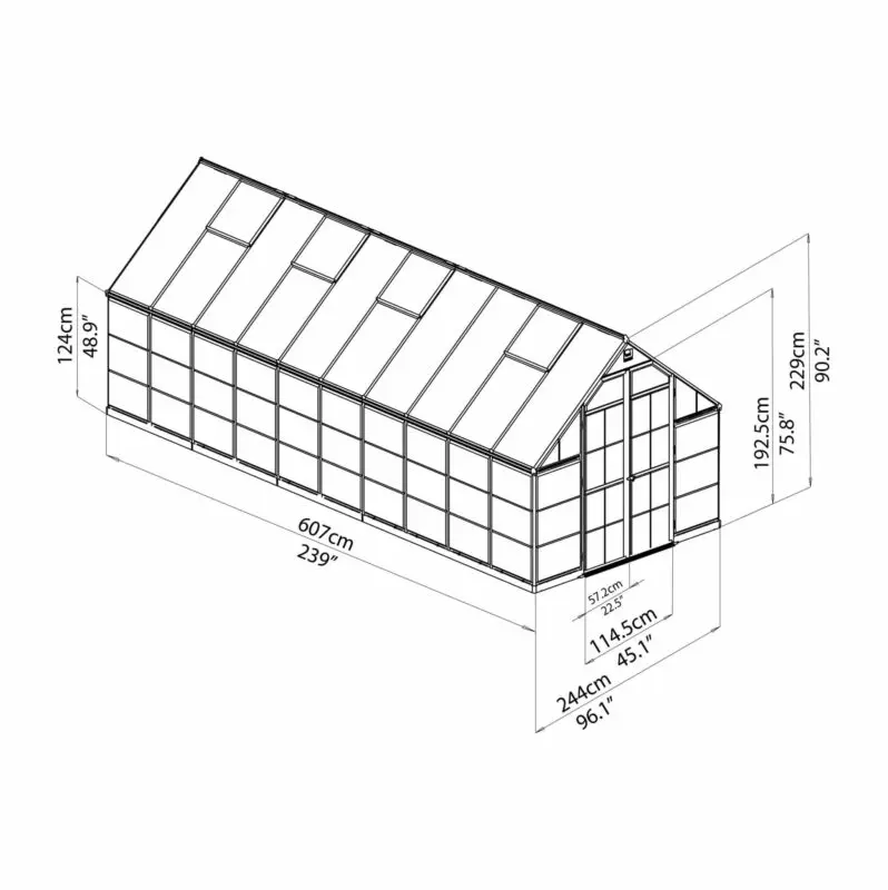 balance green greenhouse 8x20