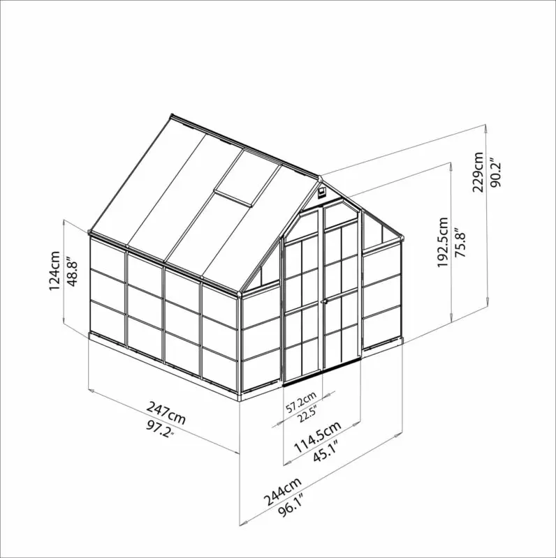 balance green greenhouse 8x8