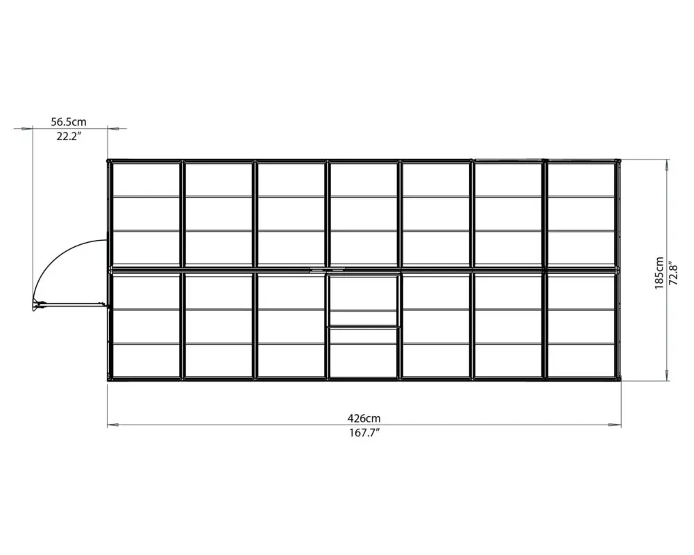 Greenhouse 6x14 elevation view