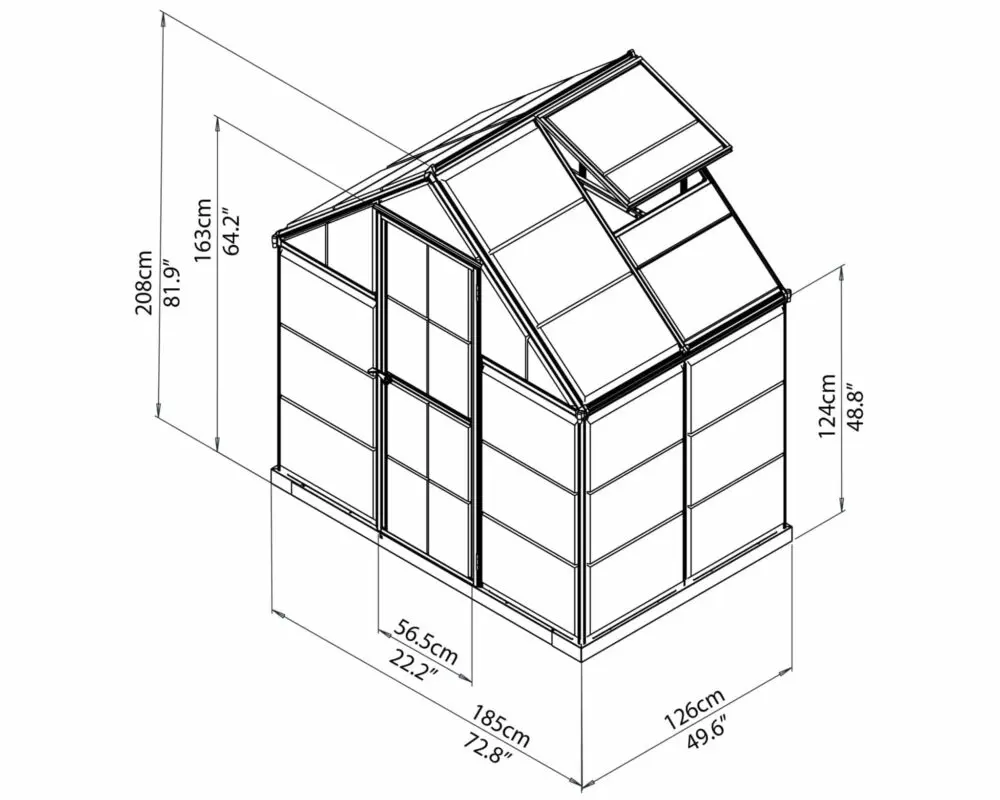 Greenhouse 6x4 bird's eye view