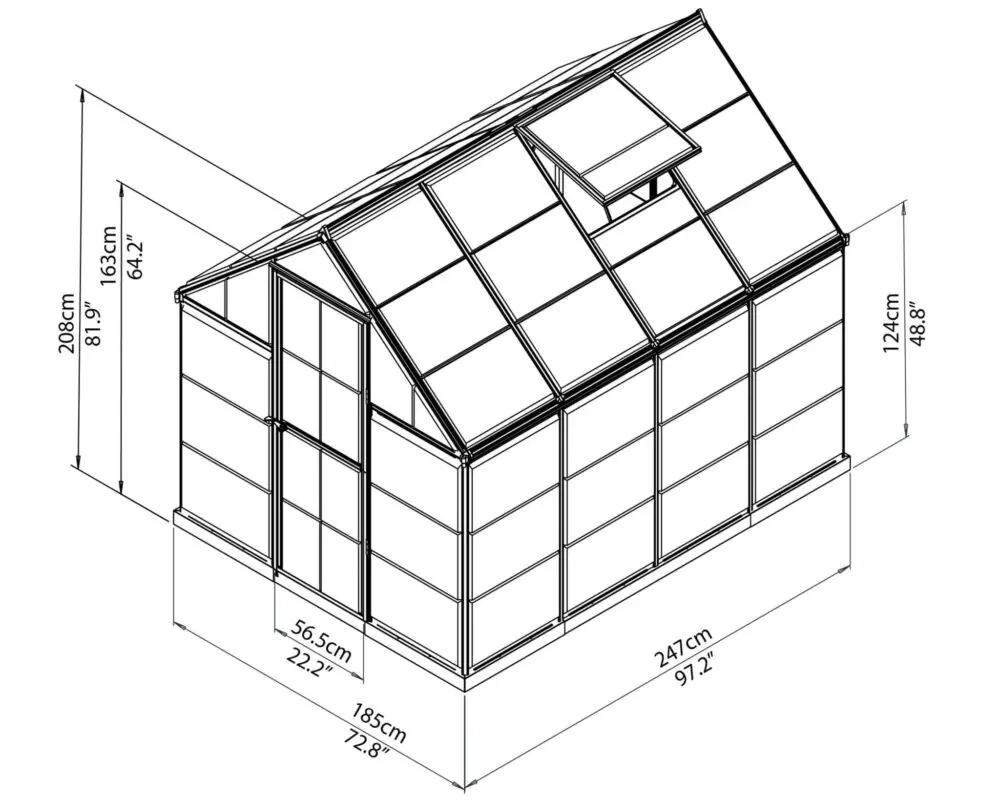 Greenhouse 6x8 bird's eye view