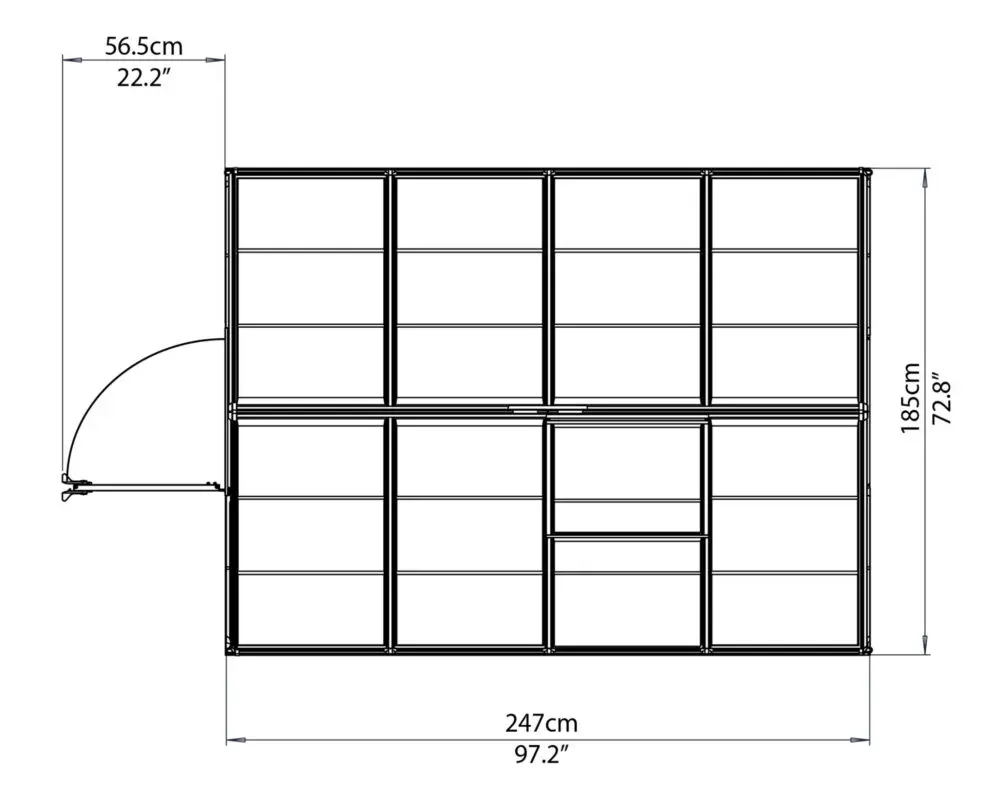 Greenhouse 6x8 elevation view