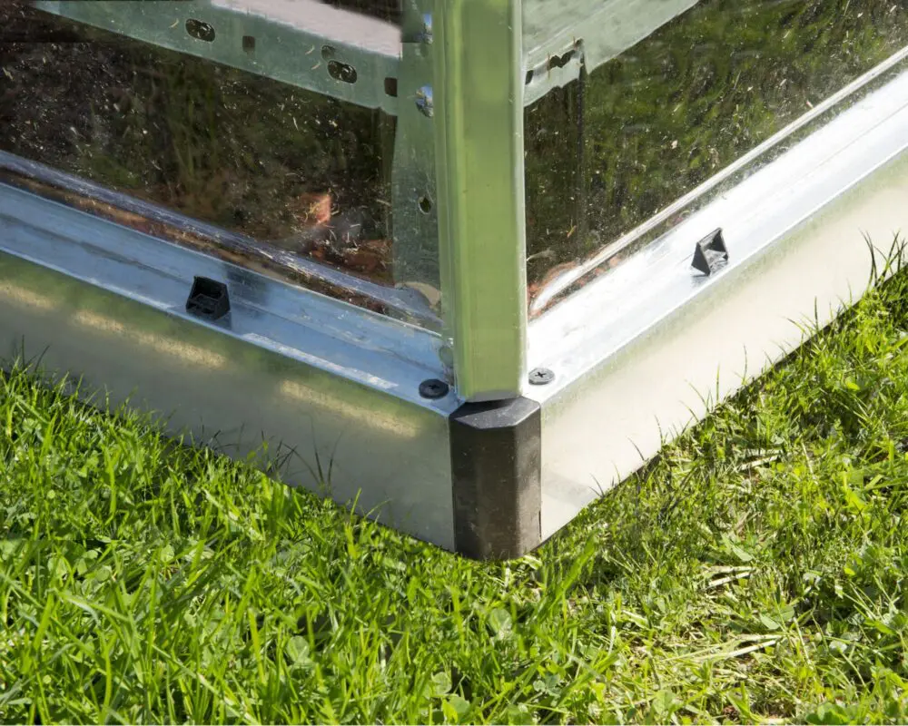 lean to greenhouse galvanised steel base