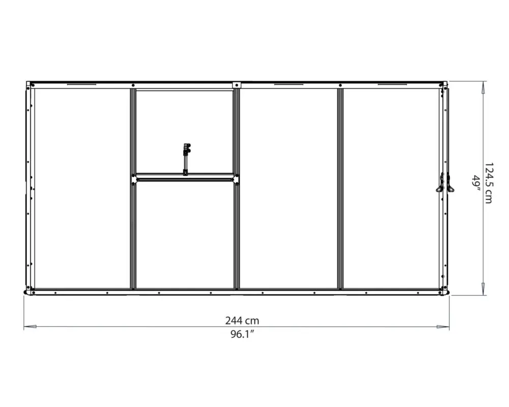 lean to greenhouse 8x4 elevation view