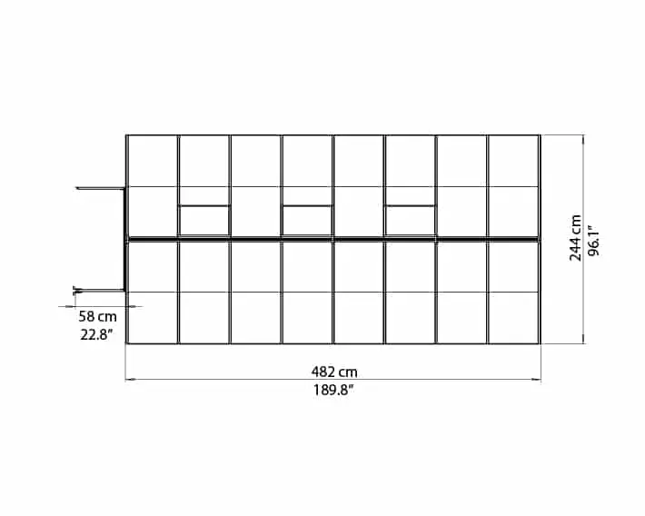 Bella Greenhouse Elevation View 8x16