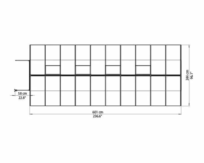 Bella Greenhouse Elevation View 8x20