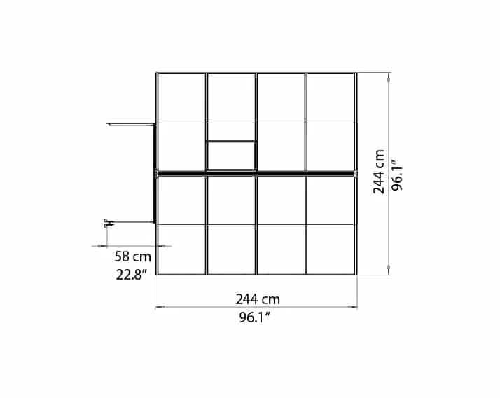 Bella Greenhouse Elevation View 8x8