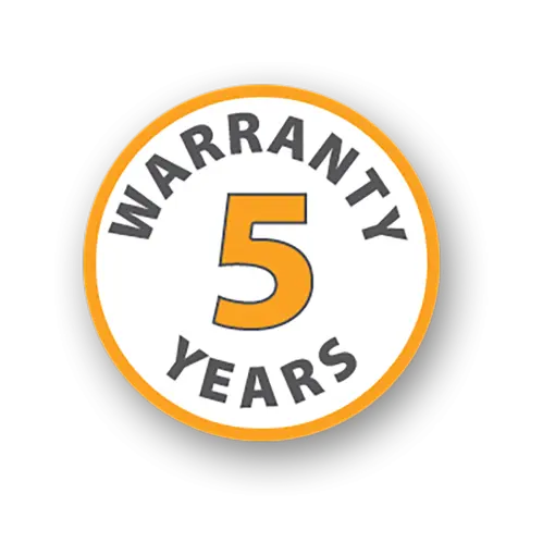 5 years warranty