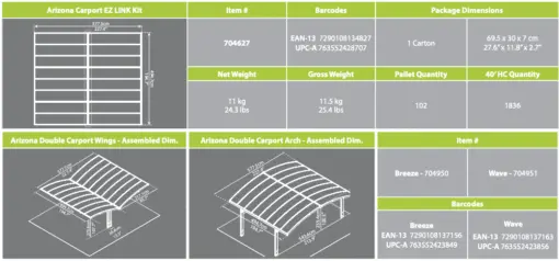 Arizona Carport EZ Link Kit