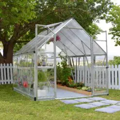 Silver frame greenhouse 8x8'