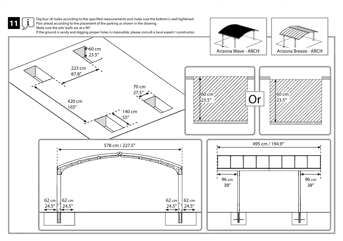 Arizona carport arch link kit concrete