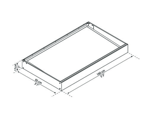 Palram Door Awnings Sophia 1600 Grey Clear Dimensions