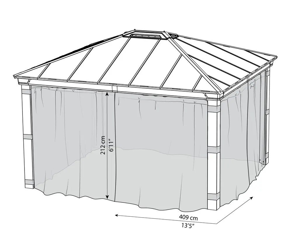 Palram Garden Gazebos Dallas 4300 Netting Dimensions