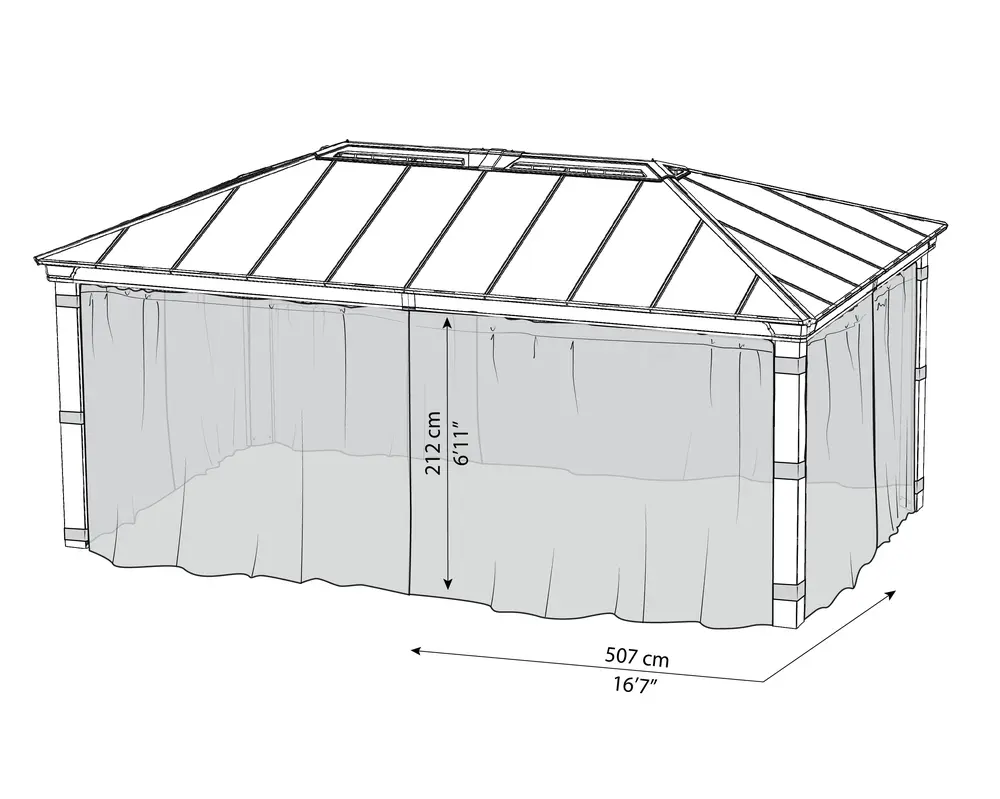 Palram Garden Gazebos Dallas 6100 Netting Dimensions