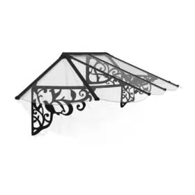 Palram Canopia Door Awnings Lily XL 3x8.7 0.9x2.7 Black Clear