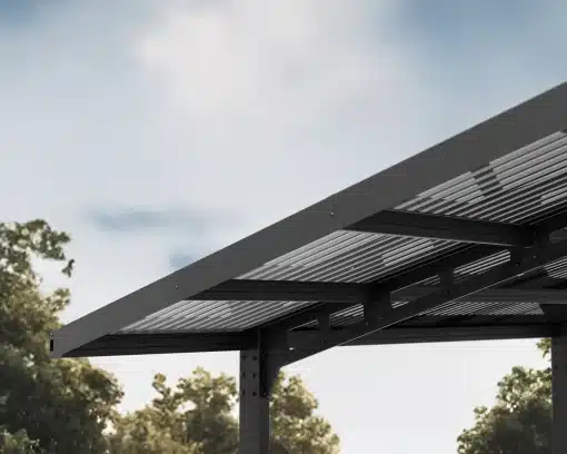 Palram-Canopia Carports Sydney 5000 Black Wave Solar Grey Polycarbonate Panels