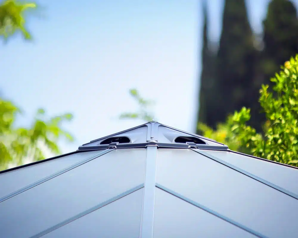 Palram Garden Gazebos Palermo Grey Bronze Ventilation Roof 1